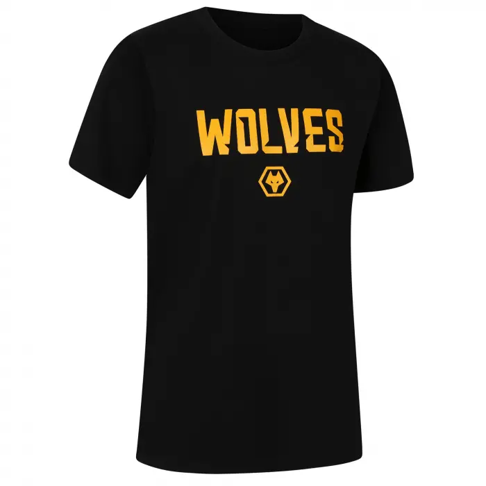 Wolverhampton Wanderers Shop | Wordmark T-Shirt – Black – Junior Wolverhampton Wanderers Merchandise